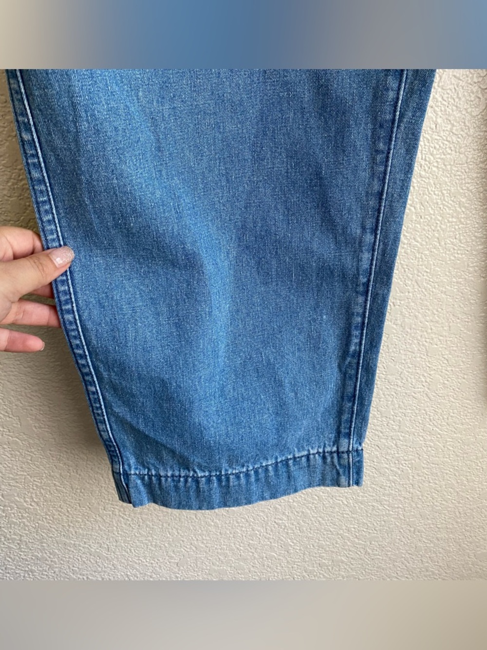 AYR The Hooky Jeans Wide Leg Baggy High Rise Pleated Cotton Hemp Blue - Picture 5 of 8